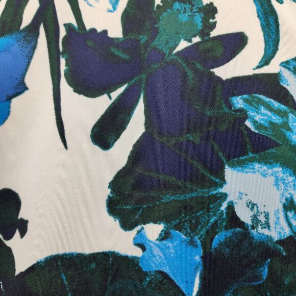 Ashley Steward Sport Jacket Women Size XL Blue Green Floral Full Zip Activewear - Picture 7 of 8